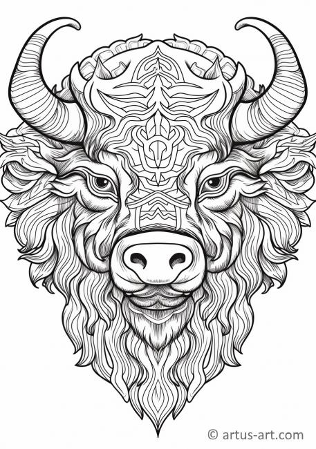 Página para colorear de un lindo bisonte americano